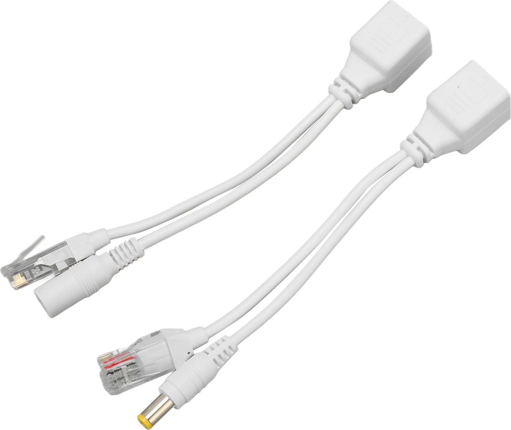 12V POE Splitter Adapter, ABS und Gum Plug and Play POE Splitter Adapter Kit Stabile Signalbertragung DC12V fr Bro (Wei?)