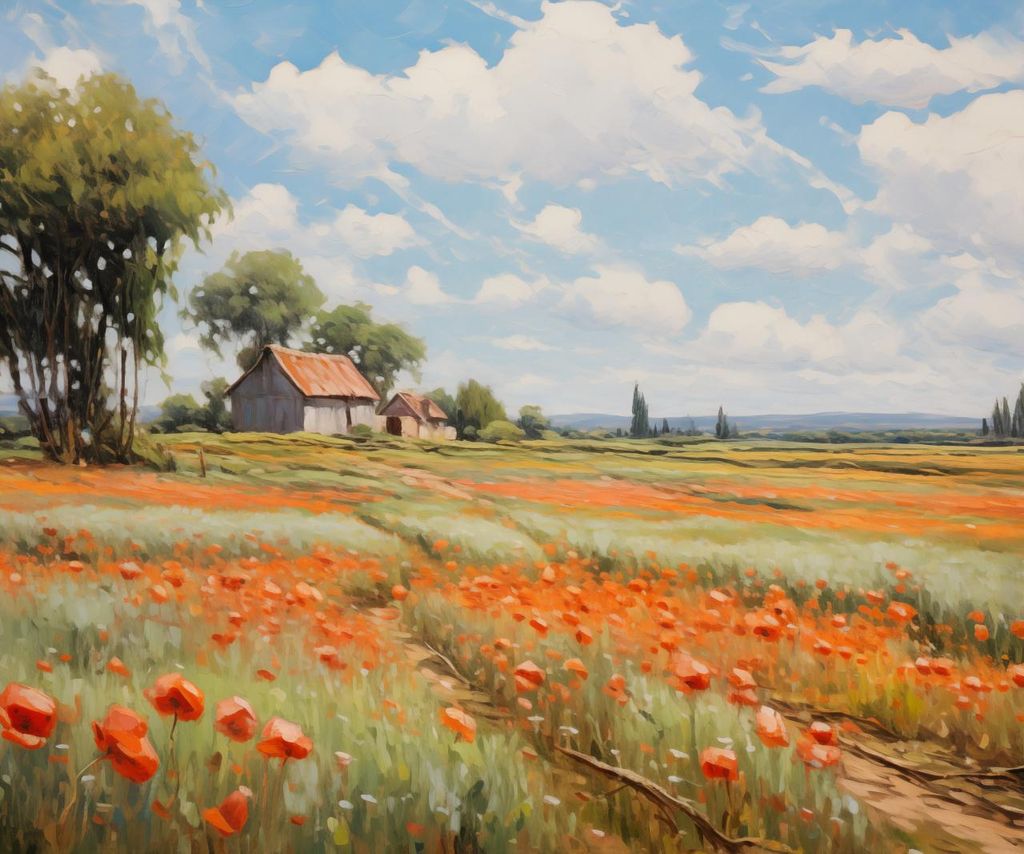 Plakat 60x50cm Flüsternde Mohnfelder
