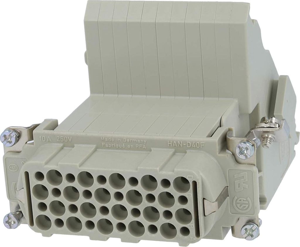 HARTING Han 40D Anschlussverteiler Buchseneinsatz (F) "rechts" Schraubanschluss, 40-polig+PE 250V, 10A - 1 Stück