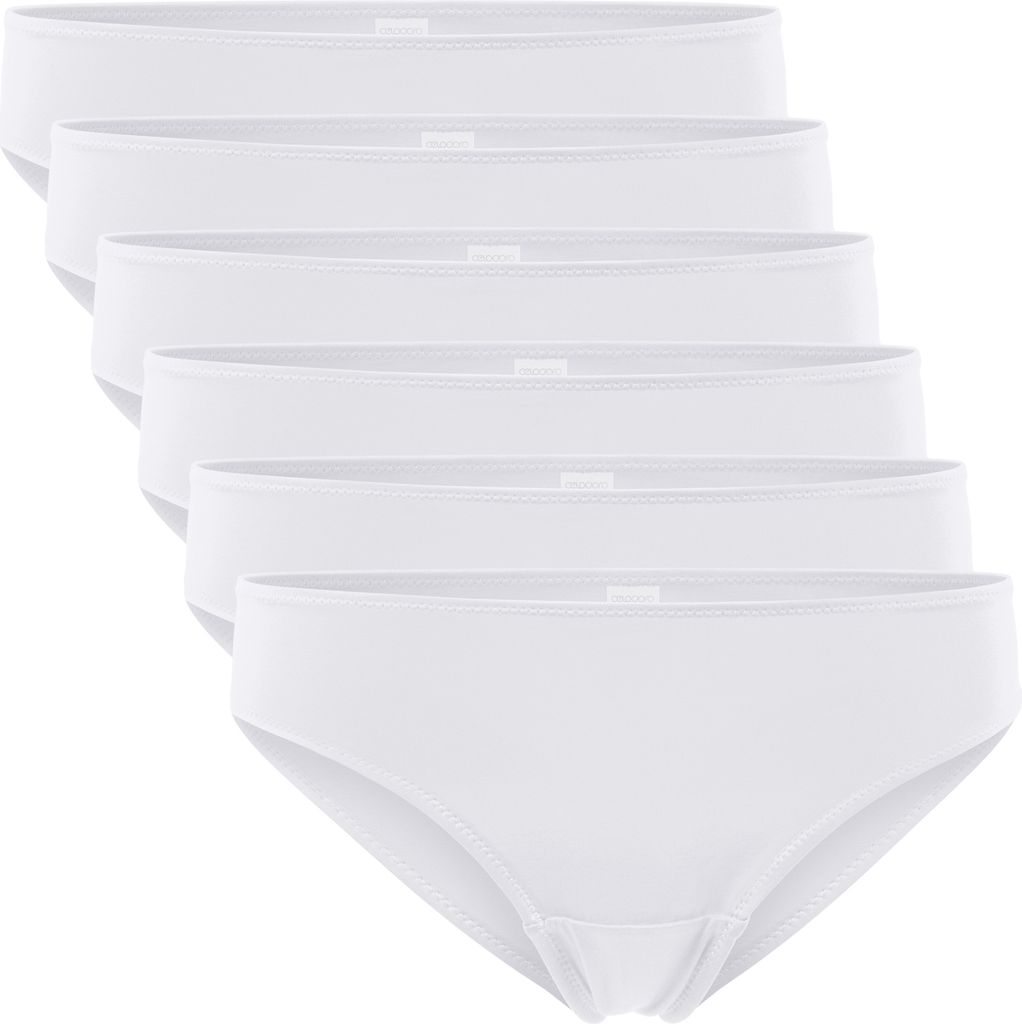 Celodoro Damen Bikini Slip (6er Pack), Klassische Unterhose aus Quick Dry-Fasern - Weiß S