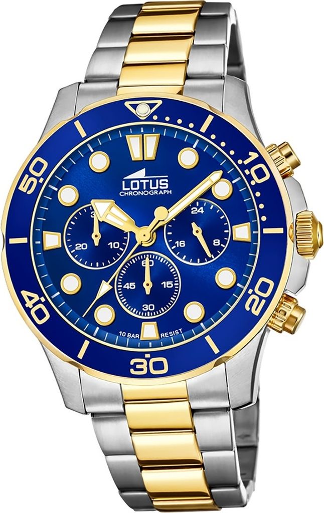 Lotus Edelstahl Herren Uhr Armbanduhr silber gold Fashion Khrono D2UL18757/1