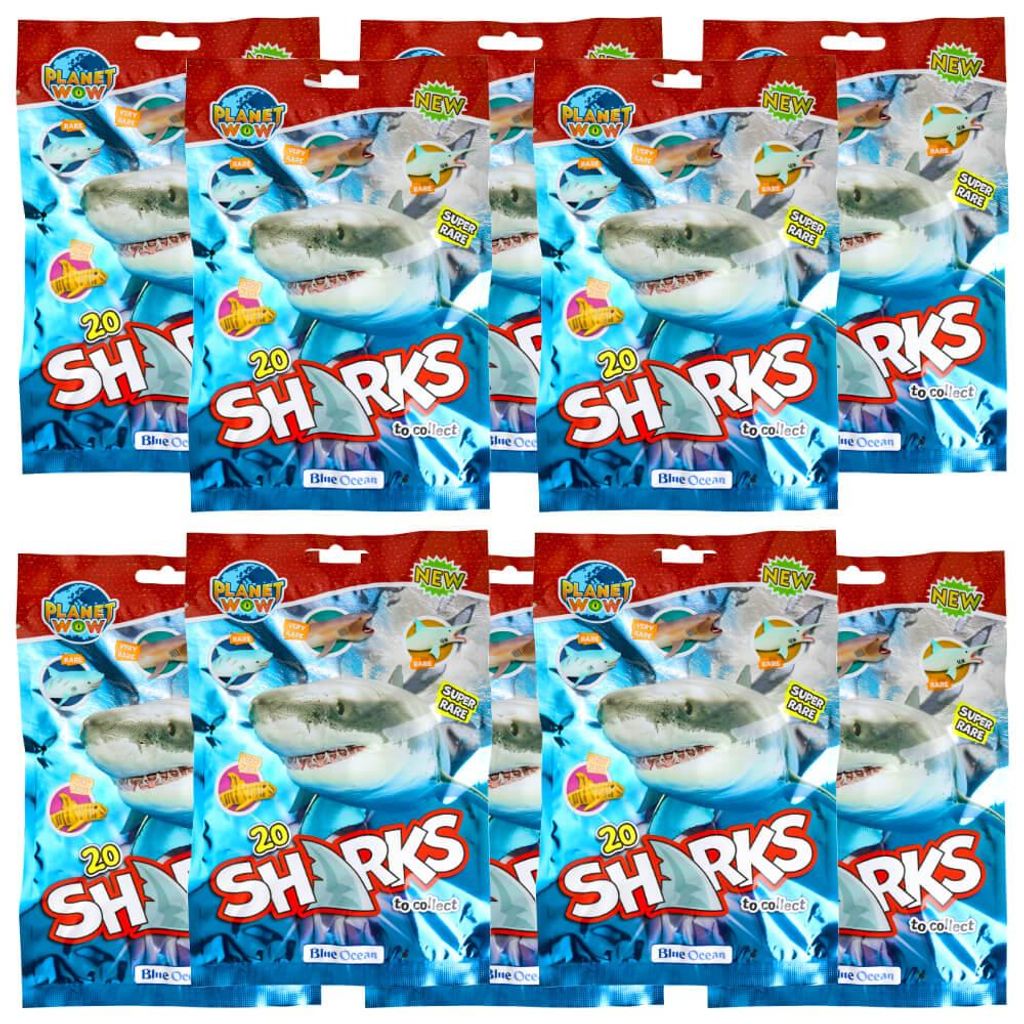 Blue Ocean Sharks Sammelfiguren 2026 - Planet Wow Hai Figur - 10 Tüten