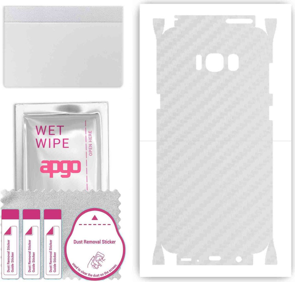 apgo Rückseite + Seiten Schutzfolie, Skin, kompatibel mit Samsung Galaxy S8 Plus, Hinten Displayschutzfolie aus Vinylfolie, kratzfest, einfache Mo...
