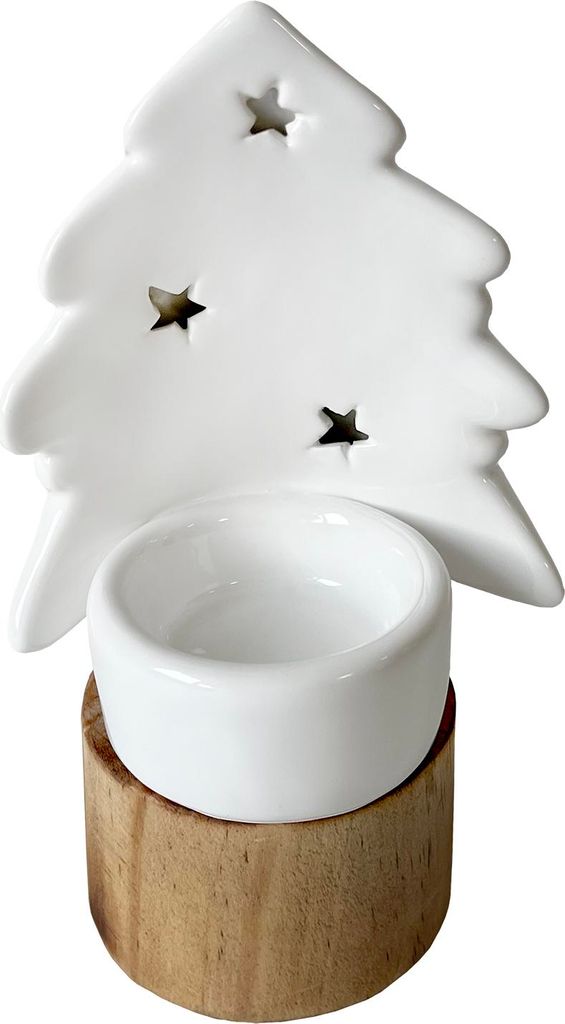 Teelichthalter Weihnachtsbaum Porzellan Produktbild 