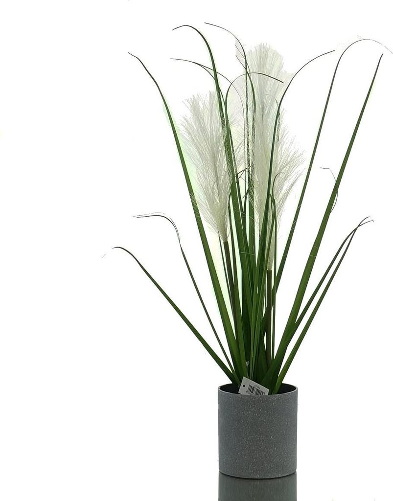 DPI Grasarrangement im grauen Topf 50 cm - Kunstpflanzen
