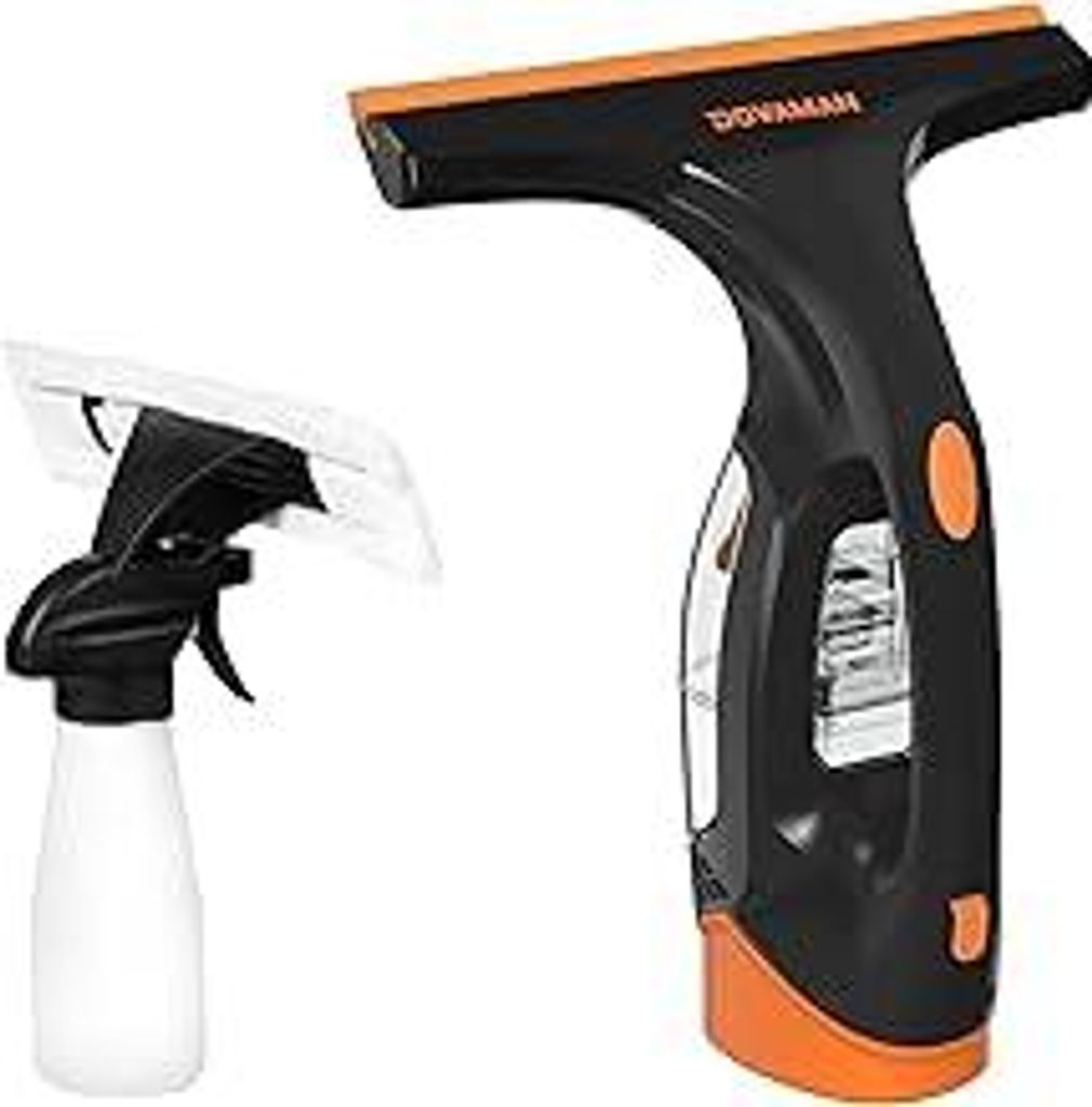 DOVAMAN WC01A Fenstersauger, 30 Min Laufzeit, 280mm Saugdüse, Sprühflasche mit 2 Mikrofasertüchern, 150ml Wassertank, 150m² pro Ladung, 700g Le...
