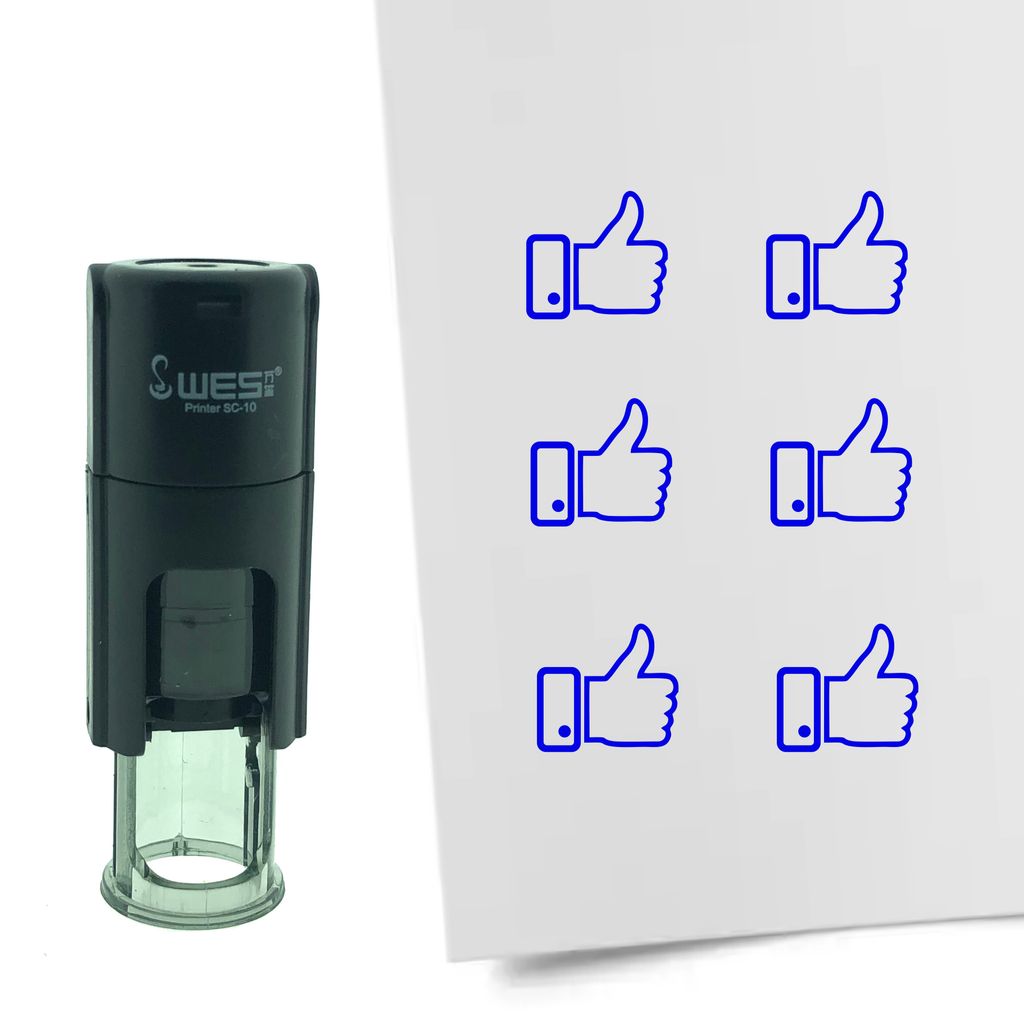 CombiCraft Selbstfärbender Stempel 'Like' in der Farbe Blau, Ø10mm