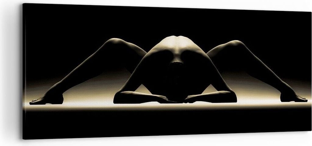 Bild auf Leinwand - Leinwandbild - Nackter Körper Modell künstlerische Pose - 120x50cm - Wand Bild - Wanddeko - Leinwanddruck - Bilder - Kunstdru...
