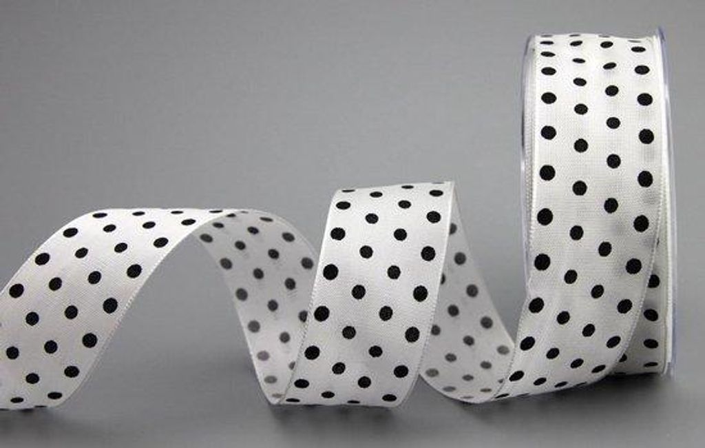 Klebeband, weiß-schwarz, 20 m x 40 mm, Wickelrolle, gestricktes Klebeband mit Draht, gestreiftes Polkadot-Muster, fröhliches Osterei, Geburtstag,...