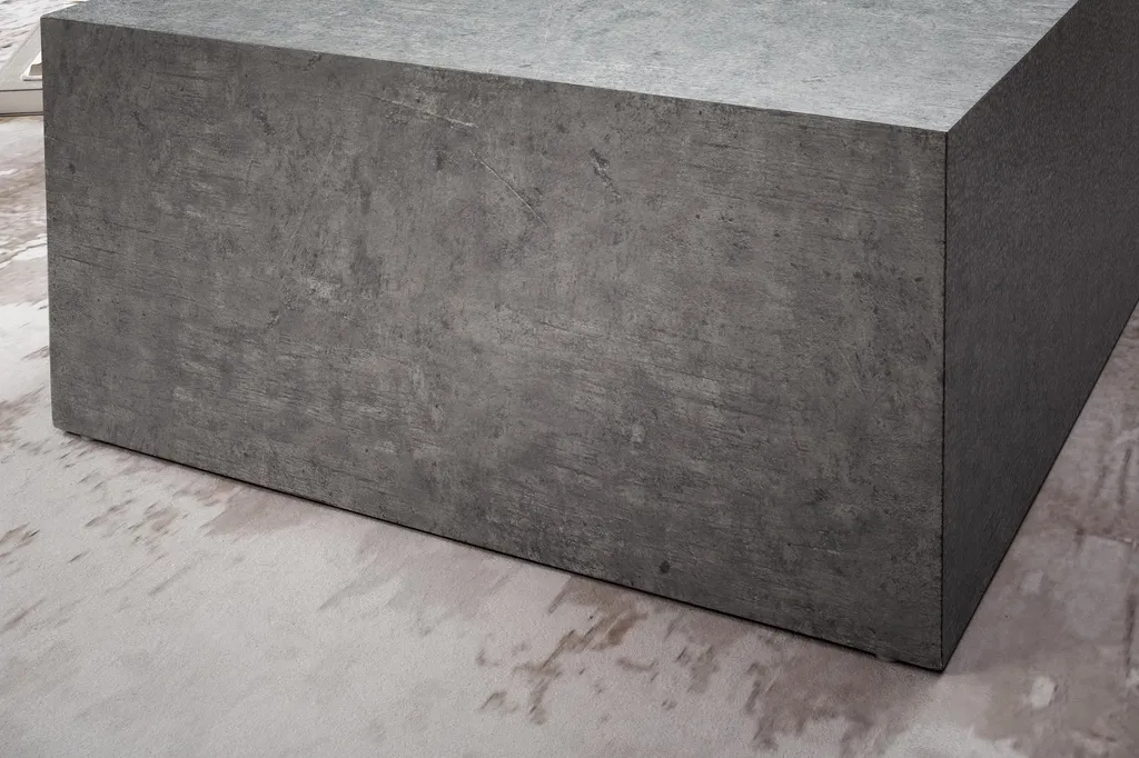 Table basse cube aspect béton gris 60cm design monobloc pour intérieur - 5