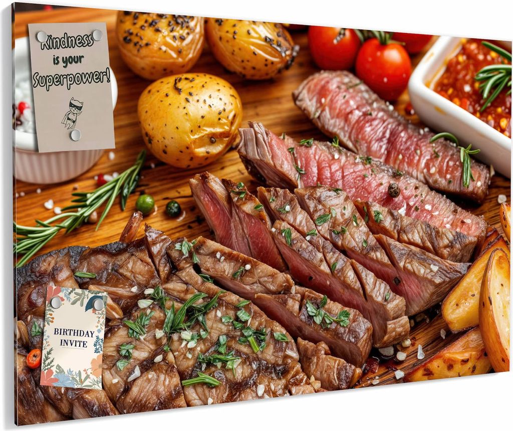 Magnettafel 60x40cm magnetisch & beschreibbar Metall-Board - Grillplatte