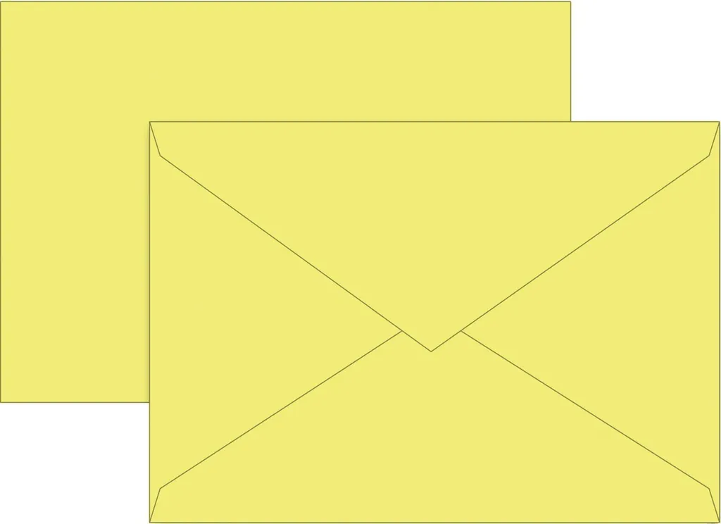 Enveloppes jaunes format B6 pour cartes de vœux et invitations colorées
