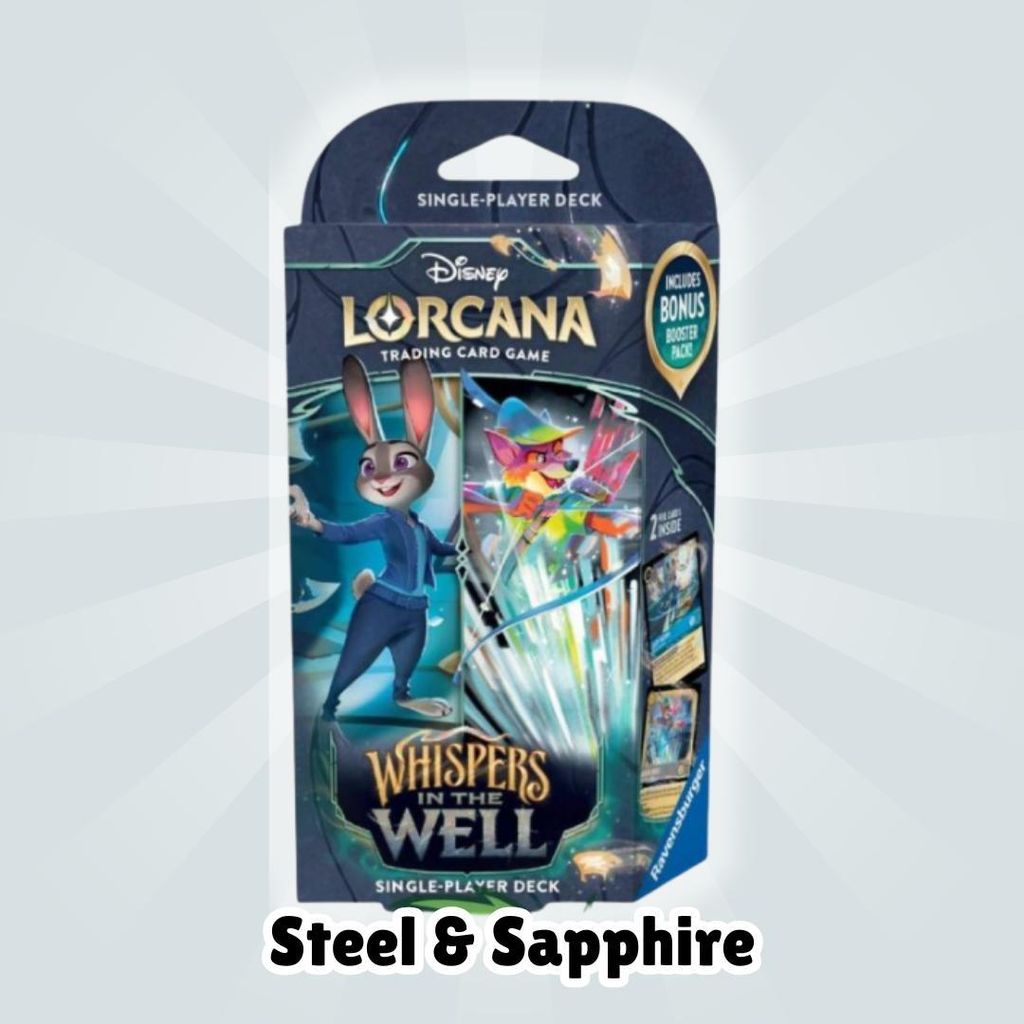 Lorcana: Whispers in the Well – Starter Deck Steel & Sapphire (Englisch)