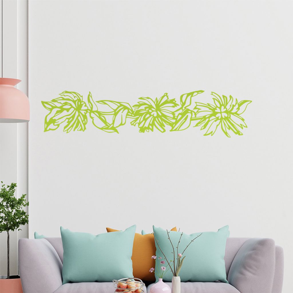 Blume - Ranken Wandtattoo in 6 Größen - Wandaufkleber Wall Sticker - Dekoration, Küche, Wohnzimmer, Schlafzimmer, Badezimmer