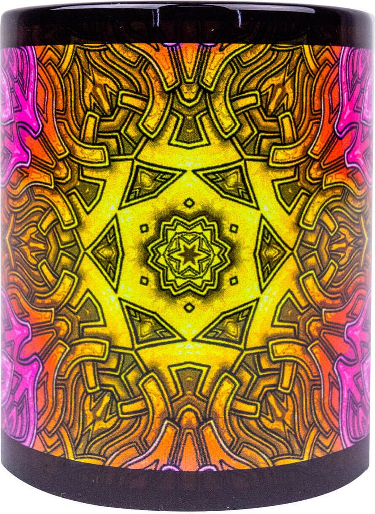 PSYWORK Fluo Cup Neon Motiv Tasse "Shining Star"