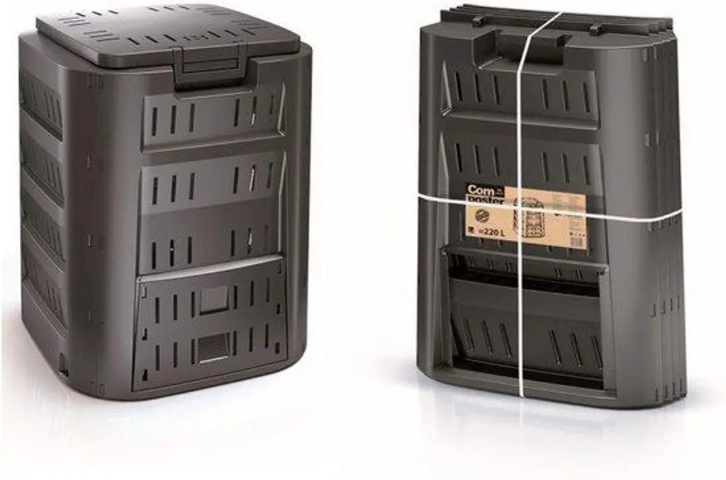 Réduisez vos déchets verts avec ce grand bac à compost noir 80x70x70 cm