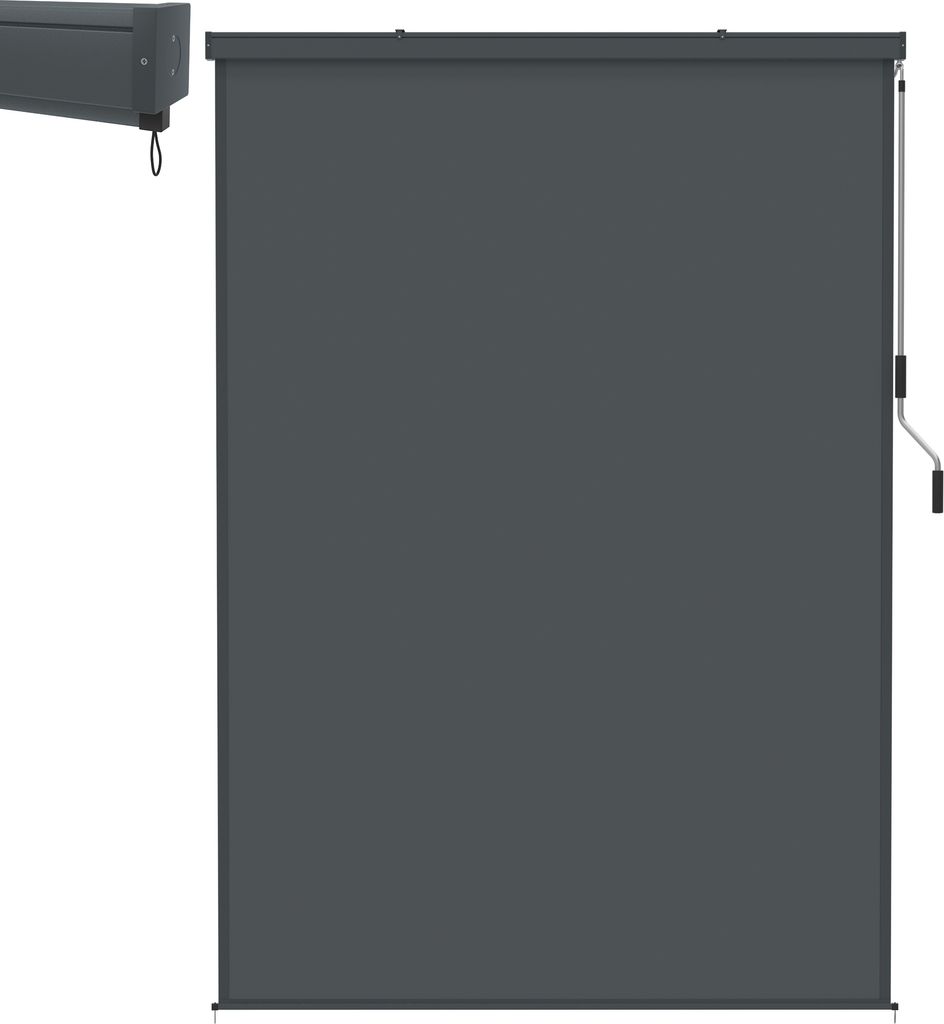XMTECH Senkrechtmarkise 180x250cm - Vertikalmarkise mit Handkurbel für Balkon & Terrasse - Wasserdicht, Sonnenschutz, Sichtschutz & Windschutz - A...