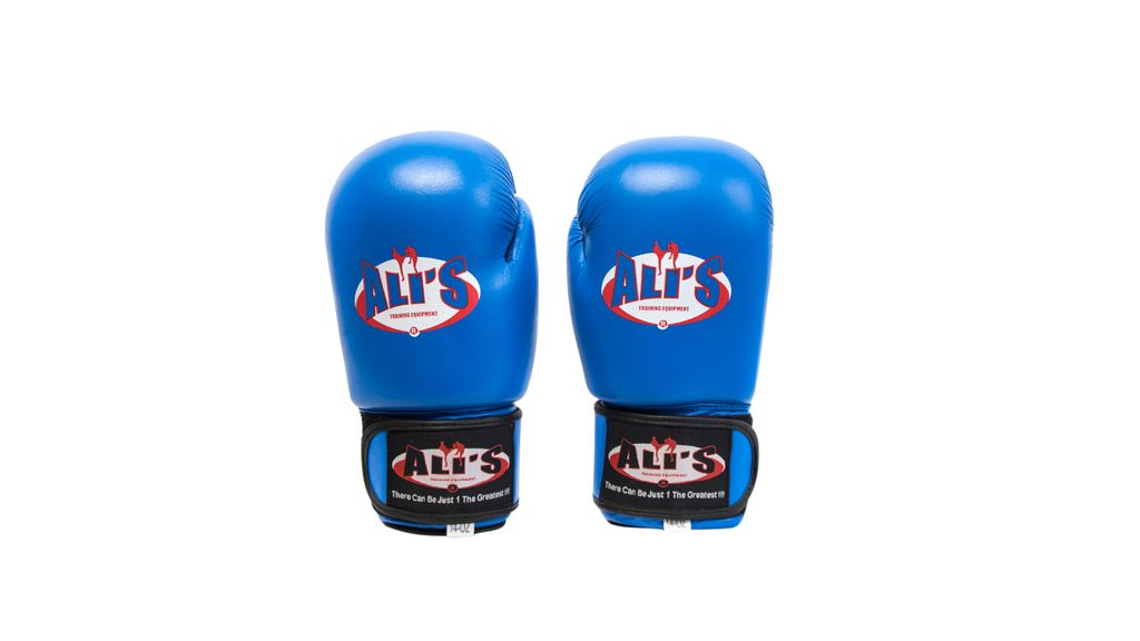 Ali's Fightgear BG SP Boxhandschuhe – Blau – Größe M/L – 14 Oz – Premium Lederhandschuhe für Sparring & Training