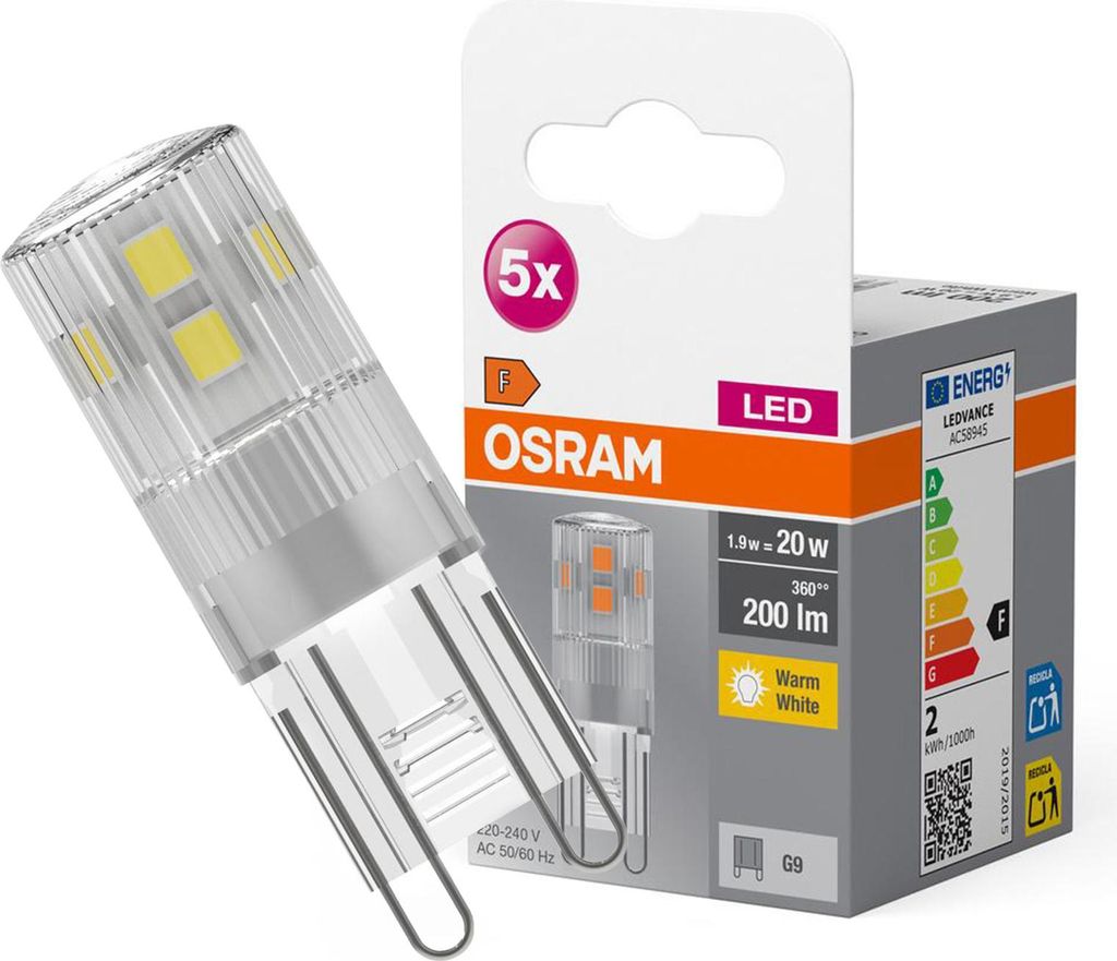 Osram 4058075758049 Lampadina LED Bianco caldo 2700 K 1,9 W Immagine del prodotto 
