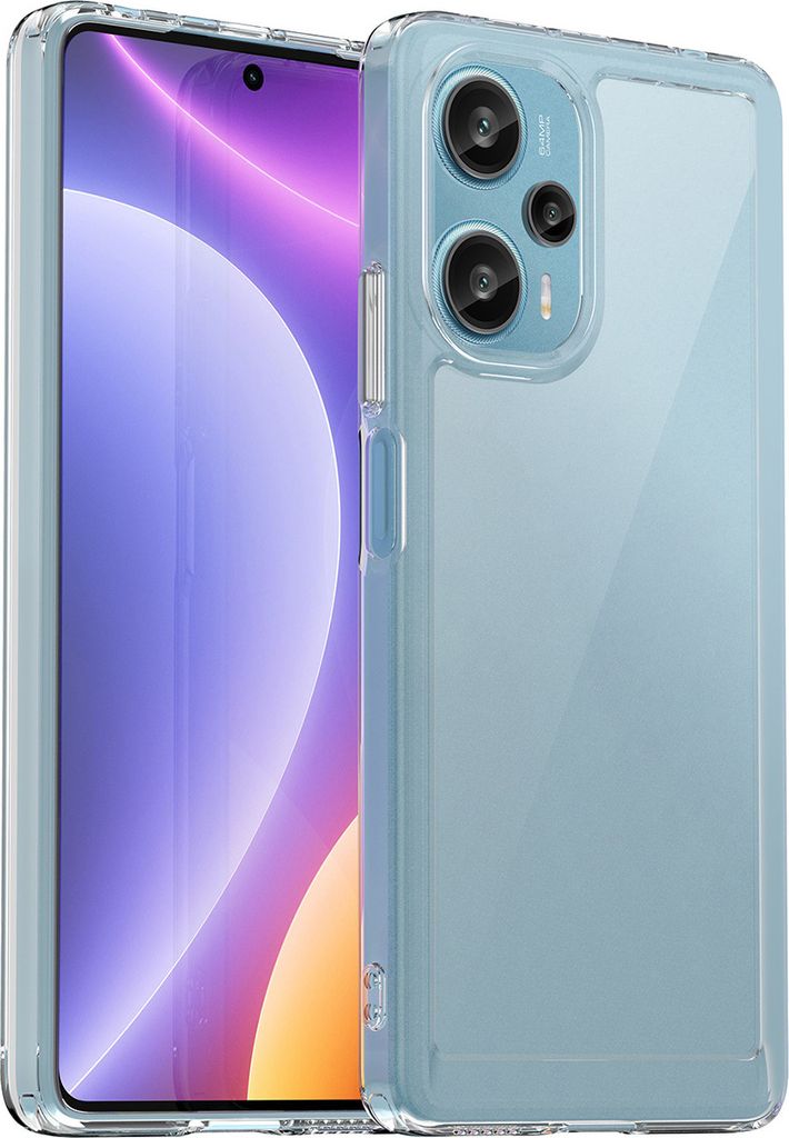 Xiaomi Poco F5 Hülle, Klar Rückseite Stoßfeste TPU Silikon Bumper Schutzhülle für Xiaomi Poco F5/Redmi Note 12 Turbo Transparent