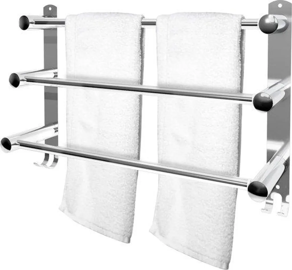 Porte-serviettes acier inoxydable réglable 90 cm à 3 barres murales