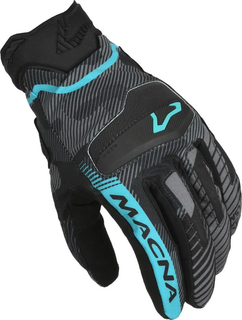 Gants moto femme Macna Lithic Camo noir et turquoise taille L - Protection