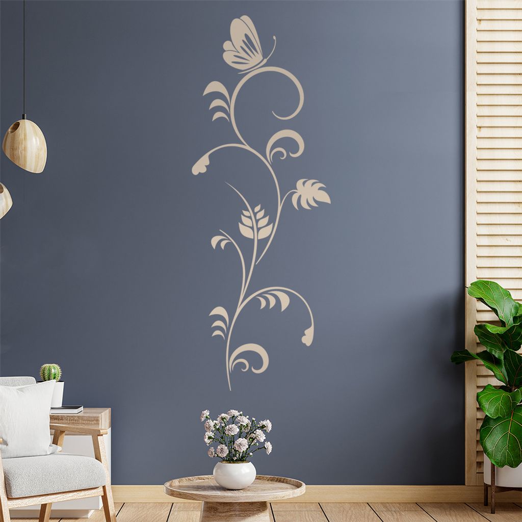 Gezackte Blüten Wandtattoo in 6 Größen - Wandaufkleber Wall Sticker - Dekoration, Küche, Wohnzimmer, Schlafzimmer, Badezimmer