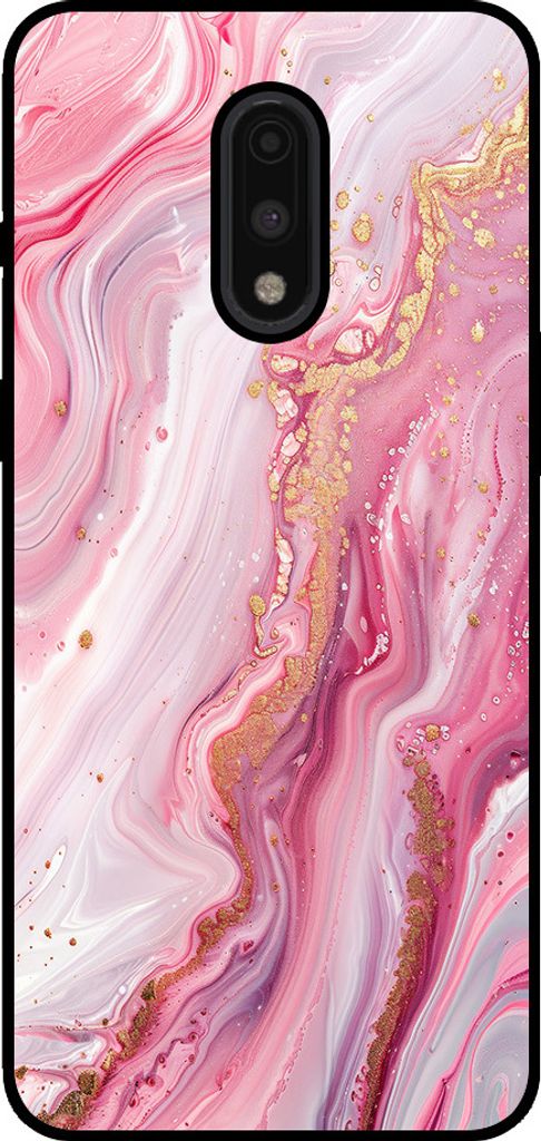 Smartphonica Telefon Fall geeignet für OnePlus 7 mit Marmor-Druck - TPU zurück Abdeckung Fall Marmor-Design - Rosa
