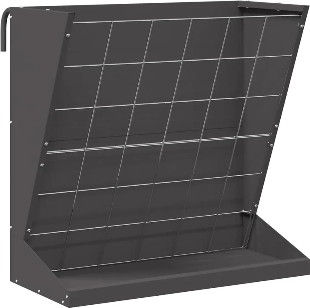 vidaXL Distributeur de foin noir 71x33x70 cm en acier laminé à froid