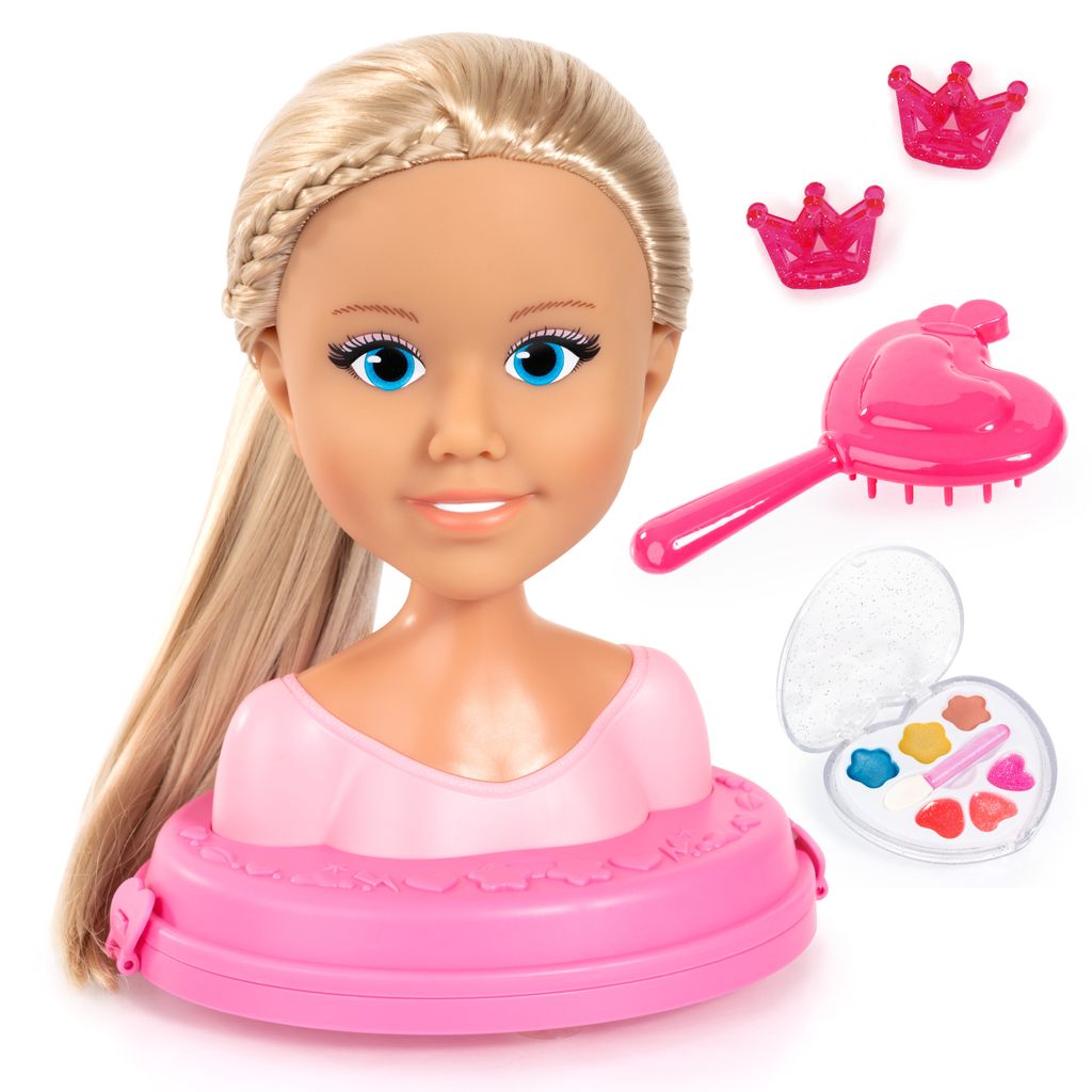 Bayer Design 90030AA Charlene Top Model Frisierkopf mit Haarklips und Bürste, Plattform, 30 cm