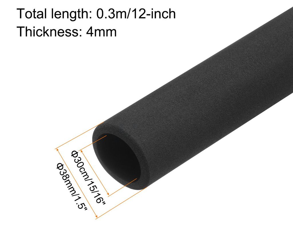 1 x 300mm Rohrisolierung Schaumstoff, Durchmesser 30mm Isolierst?rke 8mm Heizungsrohr Verkleidung fš¹r Fitnessger?te, Rohre, Handhaben (Schwarz)