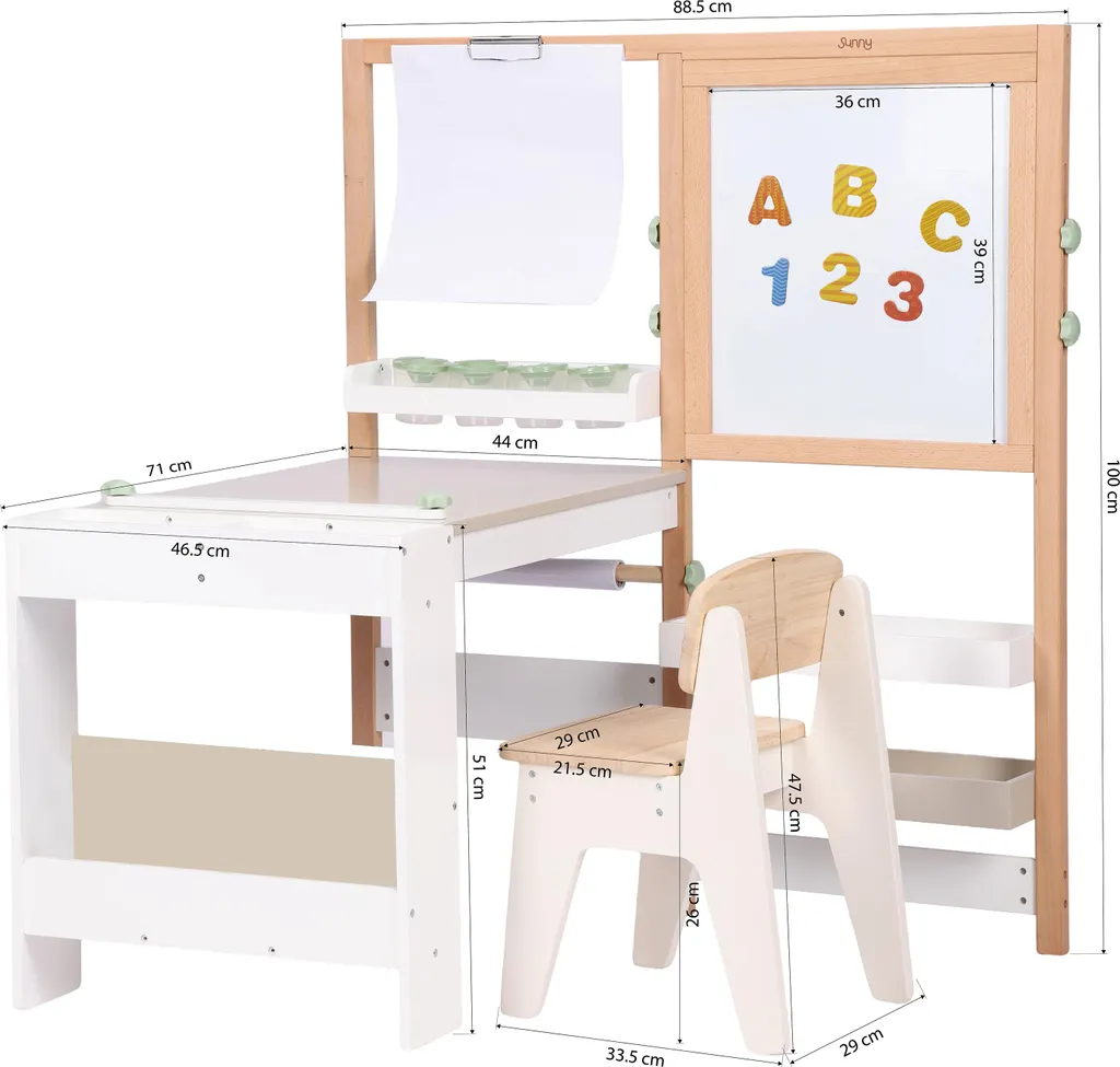 Table de jeu avec rangement pour chambre d'enfant propre et rangée