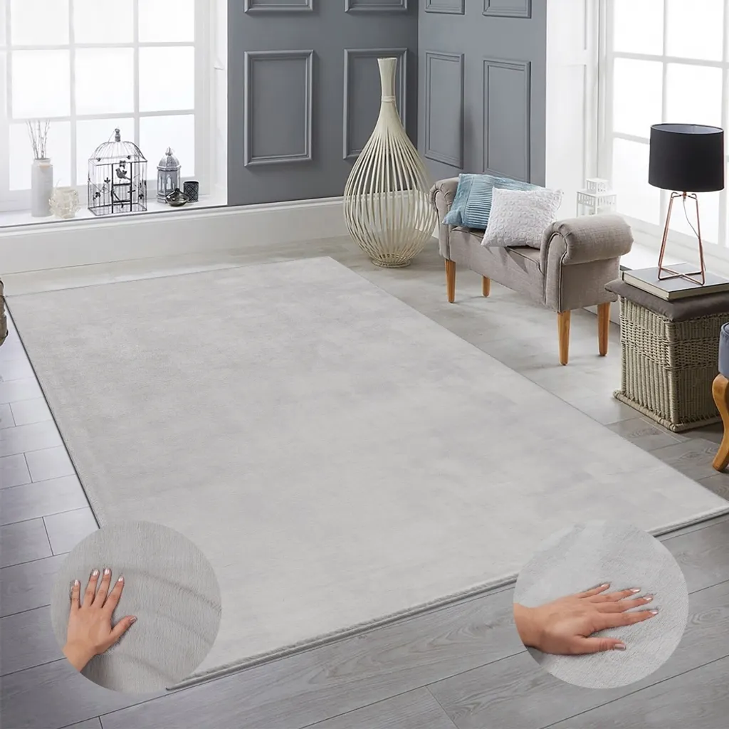 Tapis de sol gris clair 120x170 cm pour dressing et coin mode élégant