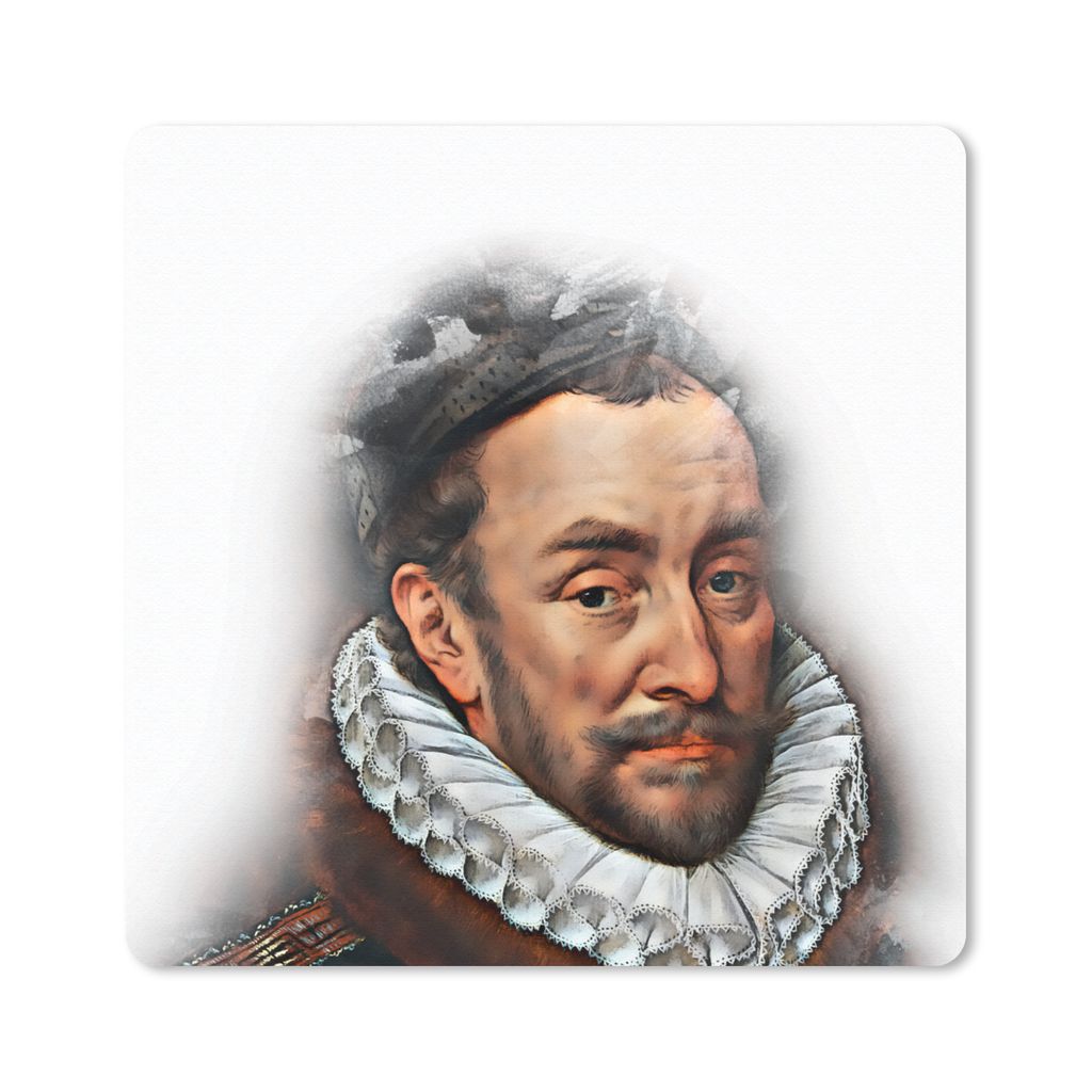 MuchoWow Mauspad Mousepad Wilhelm von Oranien - Kunst - Weiß 30x30 cm - Mousepads - Maus Mat - Pad - Mausunterlage - Gaming