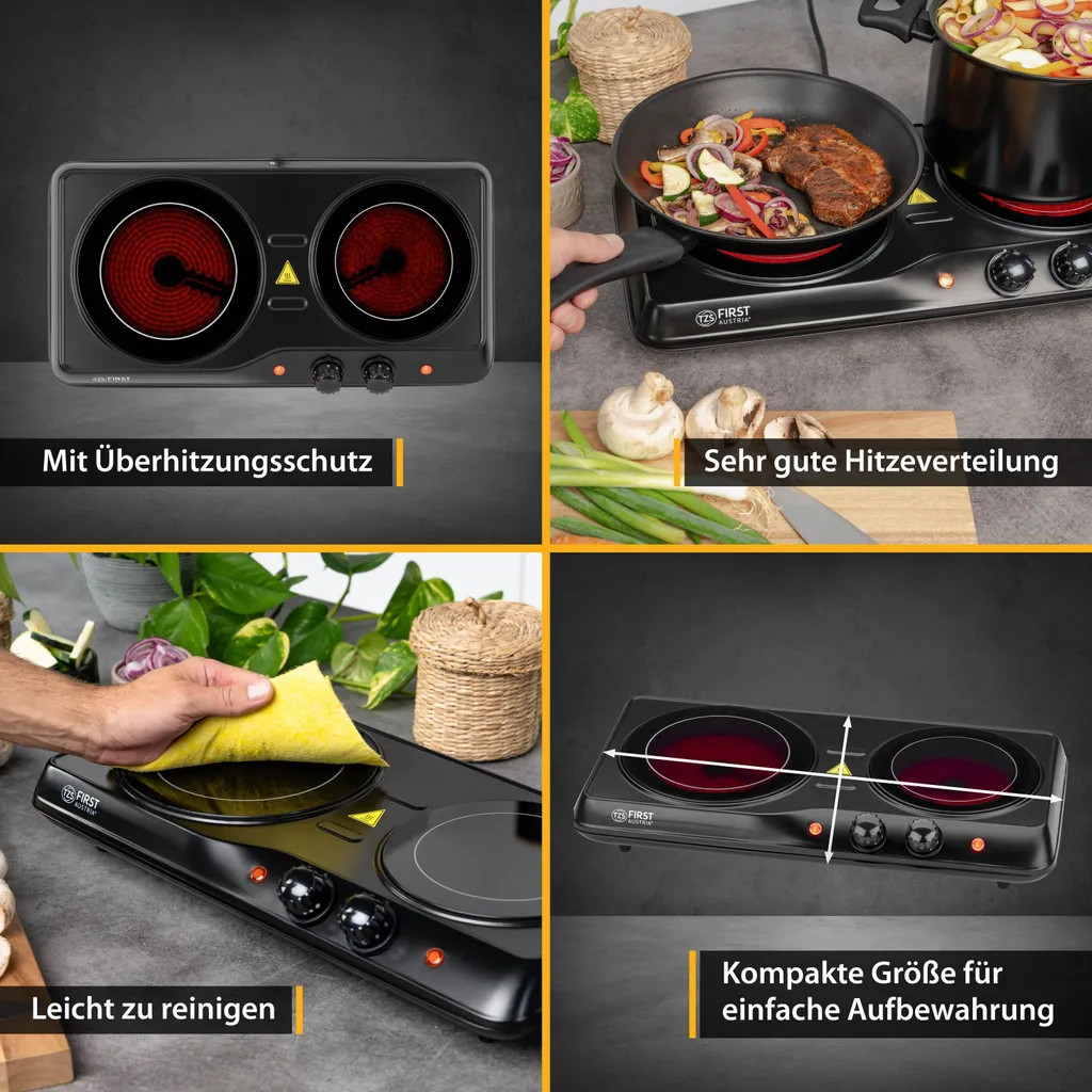 Plaque de Cuisson Double Infrarouge 2000W Vitrocéramique Seconde Main - 15