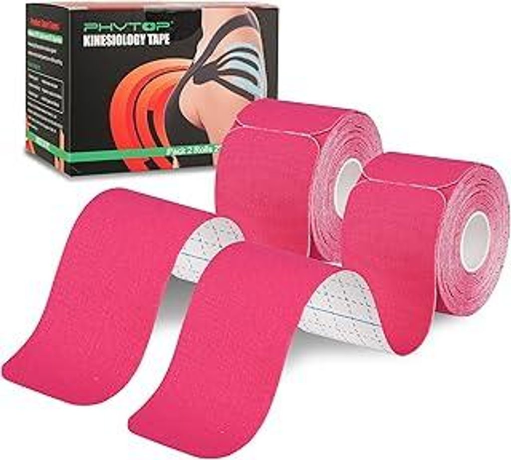 Kinesiologie Tape Vorgeschnitten (40 Streifen, 25cm x 5cm) | Latexfreie Knie Tape für Sport | Kinesiotapes Rosa ideal zur Unterstützung von Knie,...