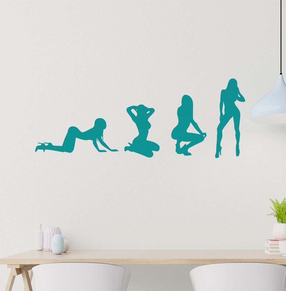 Sexy Girl Gogo Evolution Wandtattoo Wandaufkleber Wall Sticker - Dekoration, Küche, Wohnzimmer, Schlafzimmer, Badezimmer