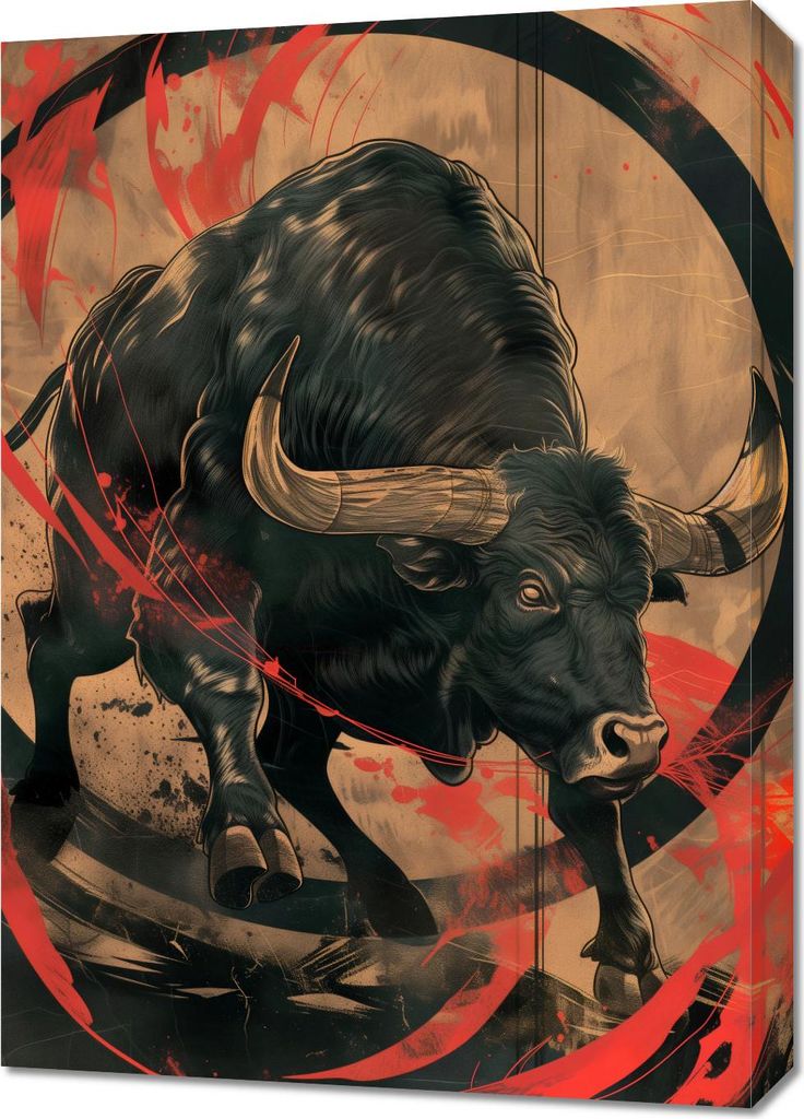 Bild 50x70cm Stier Unbeugsamkeit