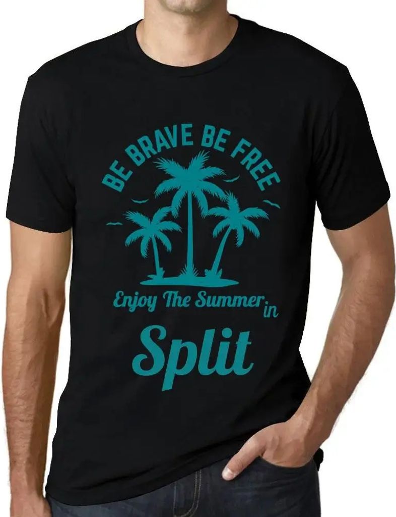 Herren Grafik T-Shirt Sei mutig sei frei genieße den Sommer in Split – Be Brave Be Free Enjoy The Summer In Split – Öko-Verantwortlich Vintage