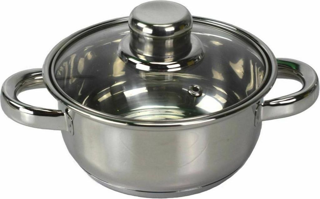 Edelstahl Kochtopf mit Glasdeckel 1,0 bis 5,2 Liter Produktbild 