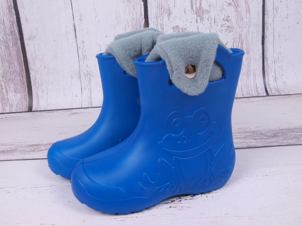 Camminare Kinder Ultraleicht Gummistiefel Frosch Gefüttert blau mit Einlage 32/33