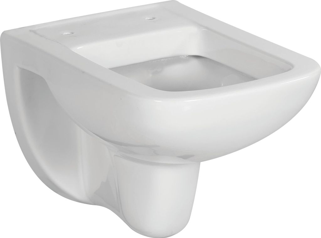 sanicomfort Hänge Wand-WC OPIA, eckig, mit Spülrand, Abgang waagrecht, Sanitärkeramik, weiß, ohne WC-Sitz