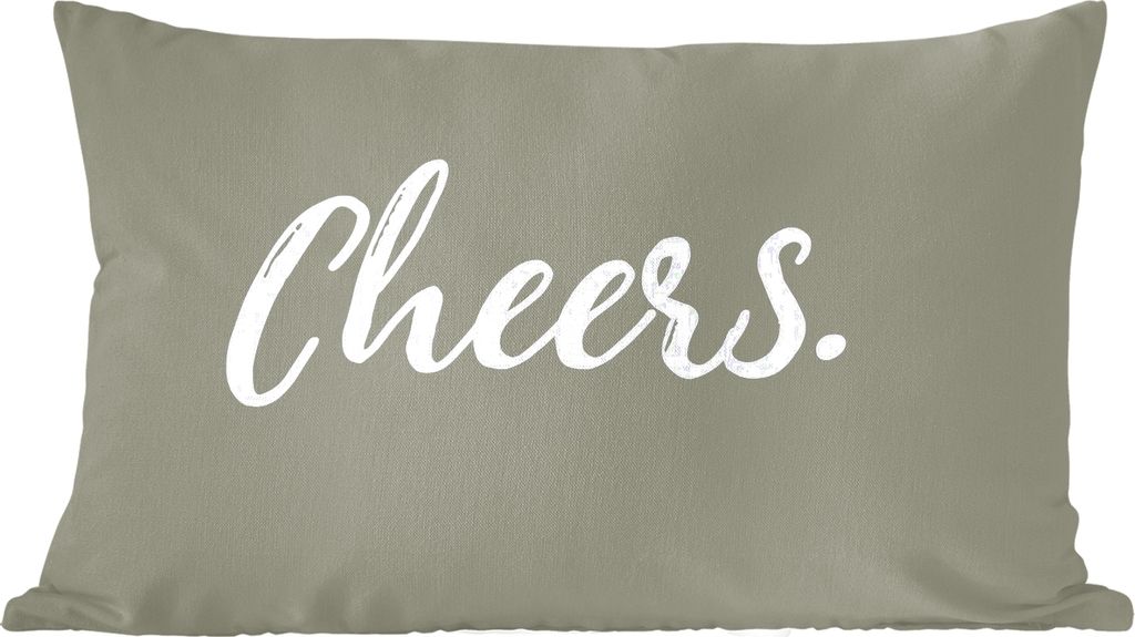 MuchoWow Zierkissen Sofakissen Wohnzimmer Dekokissen 60x40 cm Zitate - Prost - Sprichwörter - Trinken - Kopfkissen - Polster mit Foto