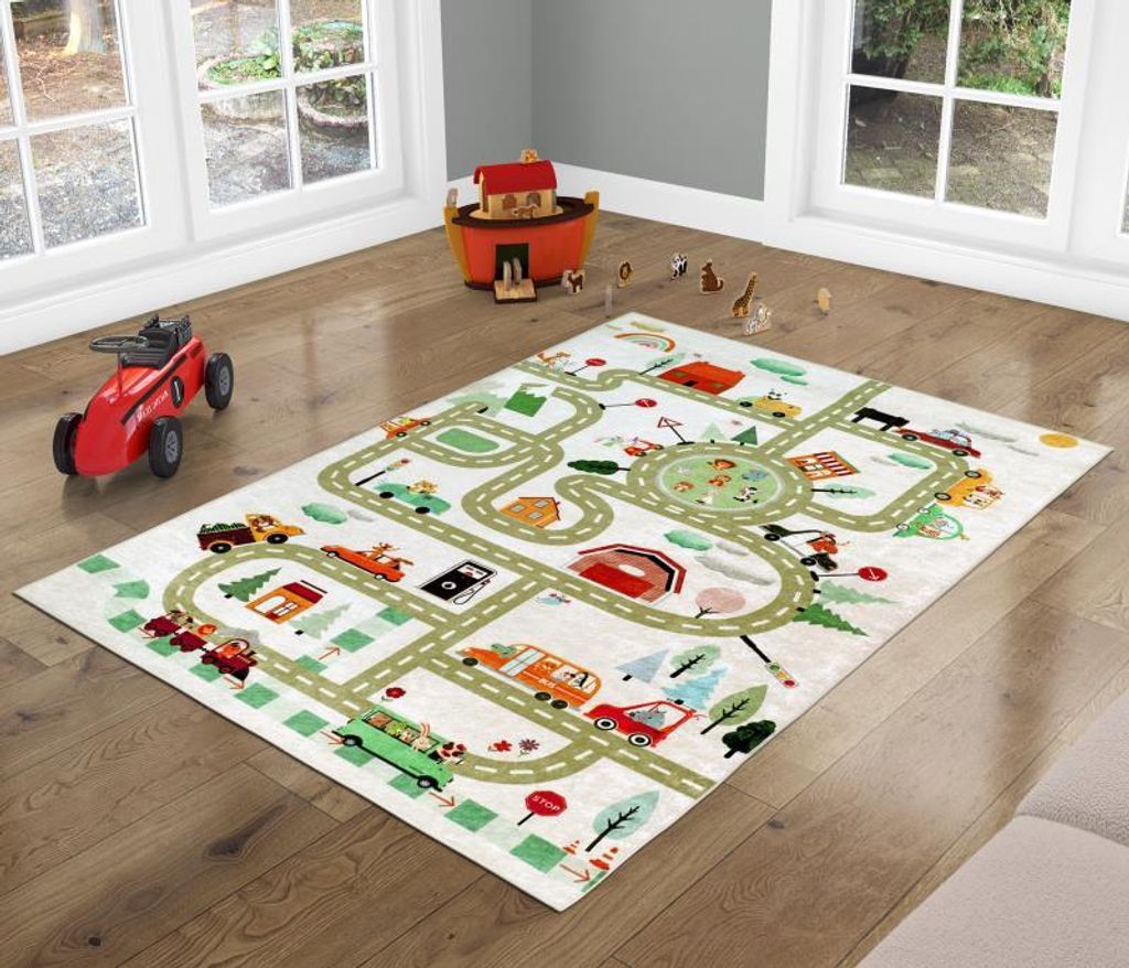 Dětský kobereček 100x150 cm dopravní hřiště Obrázek produktu 1
