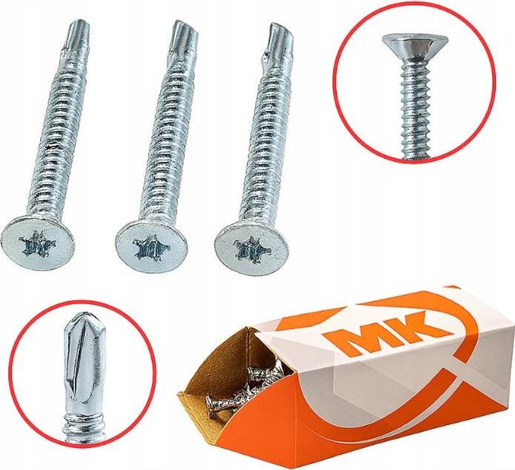 MAG KRAK Flügelbohrschrauben Senkkopf Torx für Holz Stahl 4,8 x 55 mm 500 Stk.