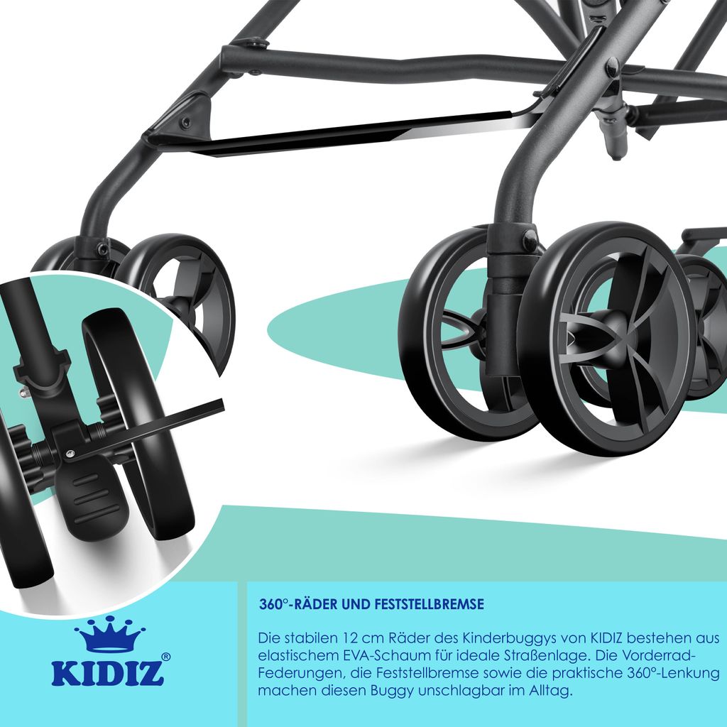 KIDIZ® Kinderwagen CITY Buggy Kinderbuggy klappbar Produktbild 8