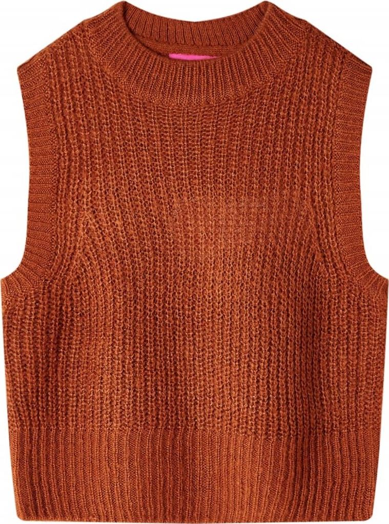 Kinder-Pulloverweste Gestrickt Cognac 140