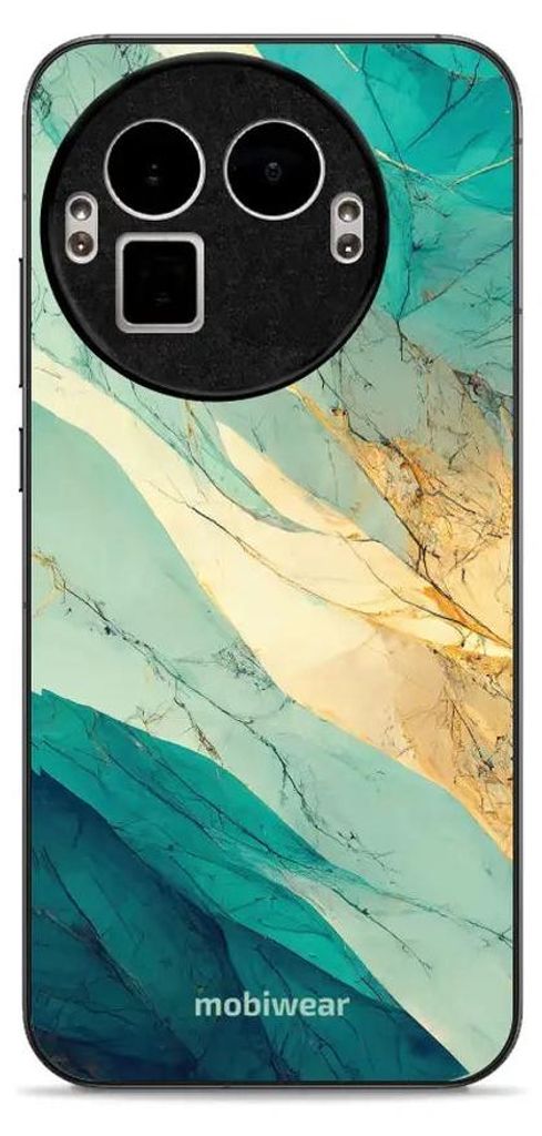 Handyhülle für Realme GT 8 Pro, Mobiwear Glossy Case, Türkis-Marmor