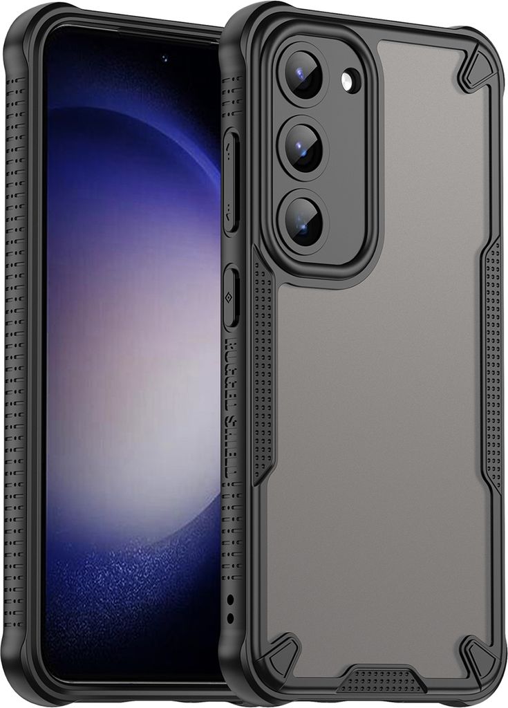 Schutzhülle für Samsung Galaxy S23, transluzente matte Rückseite, TPU Bumper Case Schwarz