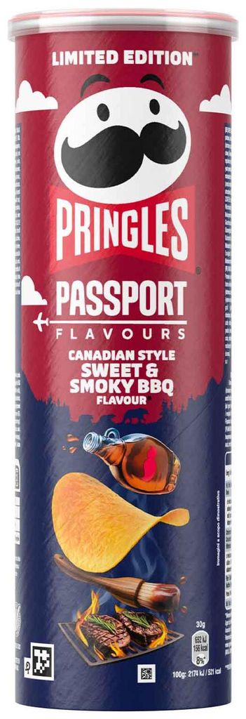 Pringles Passport Flavours Canadian Style Sweet & Smoky BBQ Produktbild  KI-generiertes Bild